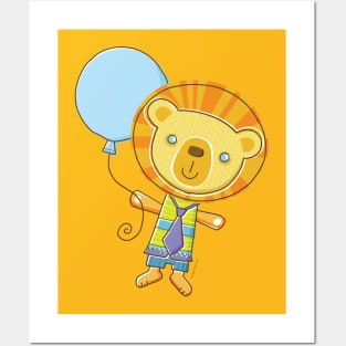 Lion holding a Balloon Posters and Art